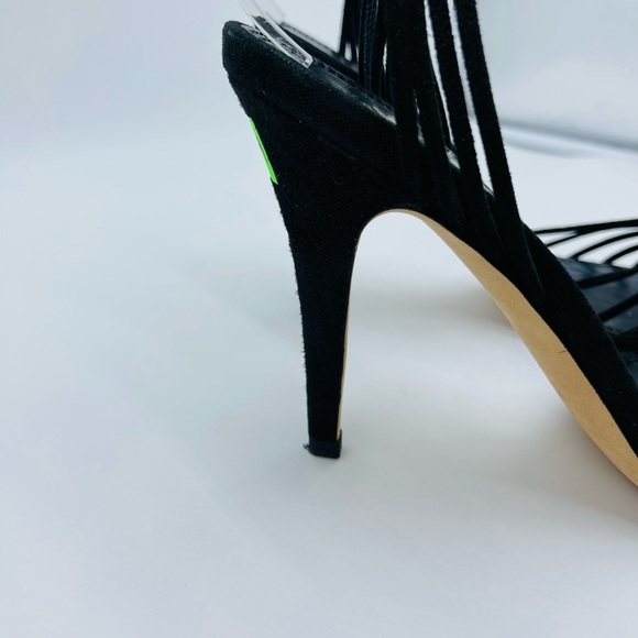 Ralph Lauren Purple Label Black Sparkle Multi Strap Open Toe heels - Picture 4 of 10